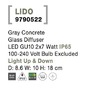 Nástěnná - NV 9790522 Venkovní nástěnné svítidlo LIDO šedý beton skleněný difuzor GU10 2x7W IP65 100-240V bez žárovky světlo nahoru a dolů - NOVA LUCE - foto 7