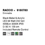 Dekorativní - NV 9180783 Závěsné svítidlo RACCIO černý kov a akryl LED 56W 230V 3000K IP20 vč. dálkového ovládání stmívatelné - NOVA LUCE - foto 7