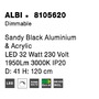 Kruhová - NV 8105620 Závěsné svítidlo ALBI černý hliník a akryl LED 32W 230V 3000K IP20 stmívatelné - NOVA LUCE - foto 7