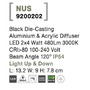 Nástěnná - NV 9200202 Venkovní nástěnné svítidlo NUS černý hliník a akrylový difuzor LED 2x4W 3000K 100-240V 120st. IP54 světlo nahoru a dolů - NOVA LUCE - foto 7