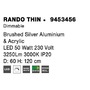 Kruhová - NV 9453456 Závěsné svítidlo RANDO THIN broušený stříbrný hliník a akryl LED 50W 230V 3000K IP20 stmívatelné - NOVA LUCE - foto 7
