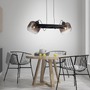 Dekorativní - LD 15752-18 CUP 2.0 závěsné svítidlo černé 2 ramenné dřevo kouřové sklo nastavitelná výška - JUST LIGHT - foto 7
