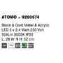 Dekorativní - NV 9280674 Závěsné svítidlo ATOMO černá a zlatý kov a akryl LED 3 x 2.4W 230V 3000K IP20 - NOVA LUCE - foto 7