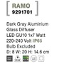 Nástěnná - NV 9291701 Venkovní nástěnné svítidlo RAMO tmavě šedý hliník skleněný difuzor GU10 1x7W 220-240V IP65 bez žárovky - NOVA LUCE - foto 7