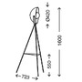 Stojací lampy - BRILO 1380-015 Stojací svítidlo 160cm 1x E27 60W černá - BRILO - foto 7