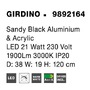 Kruhová - NV 9892164 Závěsné svítidlo GIRDINO černý hliník a akryl LED 21W 230V 3000K IP20 - NOVA LUCE - foto 7