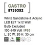 Sloupková - NV 9739352 Venkovní sloupkové svítidlo CASTRO bílý pískovec a akryl E27 1x12W bez žárovky 100-240V IP65 - NOVA LUCE - foto 7