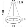 Kruhová - NV 8105603 D Svítidlo závěsné ALBI bílý hliník a akryl LED 80W 230V 3000K IP20 stmívatelné - NOVA LUCE - foto 7