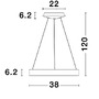 Kruhová - NV 9453431 Závěsné svítidlo RANDO THIN černý hliník a akryl LED 30W 230V 3000K IP20 stmívatelné - NOVA LUCE - foto 7