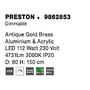 Kruhová - NV 9862853 Závěsné svítidlo PRESTON antický zlatý mosazný hliník a akryl LED 112W 230V 3000K IP20 stmívatelné - NOVA LUCE - foto 7
