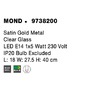 Dekorativní - NV 9738200 Nástěnné svítidlo MOND saténový zlatý kov čiré sklo E14 1x5W 230V IP20 bez žárovky - NOVA LUCE - foto 7