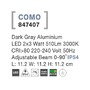 Nástěnná - NV 847407 Venkovní nástěnné svítidlo COMO tmavě šedý hliník LED 2x3W 3000K 3000K 220-240V nastavitelný úhel 0-90st. IP54 - NOVA LUCE - foto 7