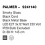 Vícečetná - NV 9241140 Závěsné svítidlo PALMER kouřové sklo černý kabel černá kovová základna E27 3x12W 230V IP20 bez žárovky - NOVA LUCE - foto 7
