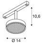 Lištové Magnetic SLV - LA 1009017 GRIP! FLAT 48V Spot svítidlo, DALI, kulaté, 2700/3000 K, 14, 5 W, bílé / černé - BIG WHITE (SLV) - foto 7