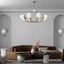 Vícečetná - M MOD109PL-08BS Závěsné svítidlo Rendez-vous 8xE14 320W bílá mosaz kov sklo - MAYTONI - foto 7