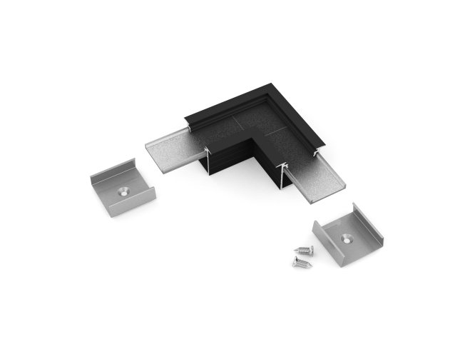 Úchyty, spojky, závěsný materiál - LINEA-IN20 rohová spojka 90 st černý elox, E4900021s - foto 1