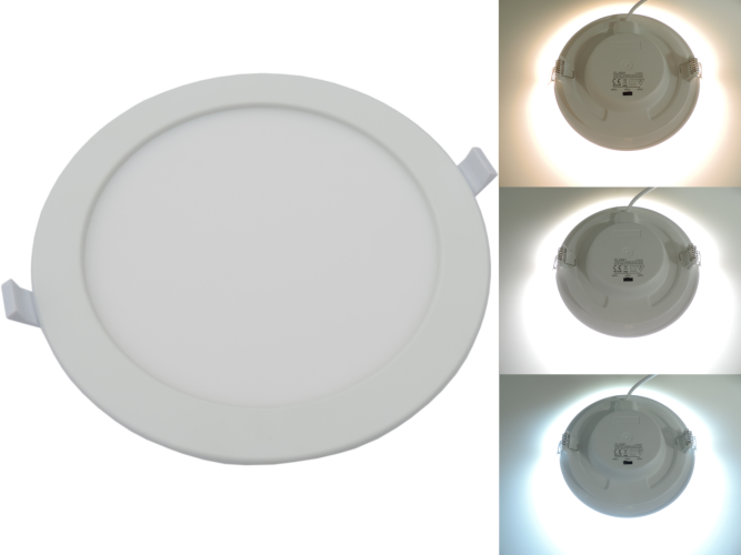 Speciální panely RGB, CCT, řízené - Kulatý 24W CCT LED panel, nastavení barvy 3000-6500K, 2150Lm, 3 roky záruka - foto 1