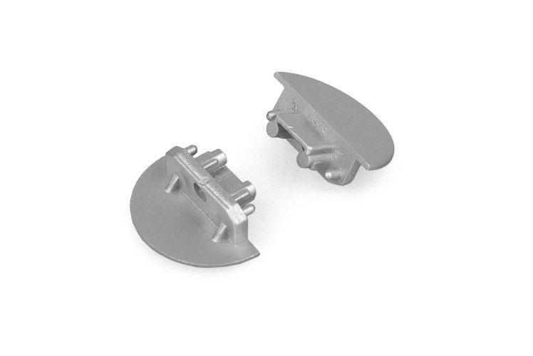 Difuzory a koncovky - Koncovka profilu GROOVE10 gen2 s dírou stříbrná, 76980040 - foto 1