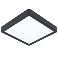 LED panely čtvercové - Černý CCT přisazený LED panel FUEVA-Z, 16,5W, 220-240V, IP44, 285x285mm, 900109