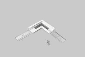 Úchyty, spojky, závěsný materiál - Rohová spojka profilu GROOVE10 bílá, 76530001