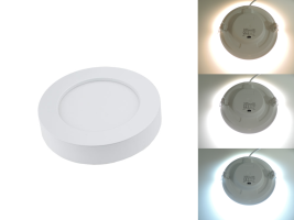 Speciální panely RGB, CCT, řízené - Kulatý přisazený 12W CCT LED panel, nastavení barvy 3000-6500K, 950Lm, 3 roky záruka