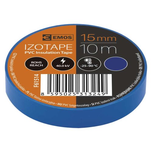 Tmely, lepící pásky, bužírky, kotvící materiál - Izolační páska PVC 15mm / 10m modrá - foto 1