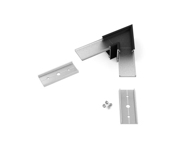 Úchyty, spojky, závěsný materiál - LINEA20 rohová spojka 60 st černý elox, C1850002 - foto 1