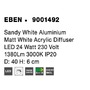 Downlight - NV 9001492 Stropní svítidlo EBEN bílý hliník matný bílý akrylový difuzor LED 24W 230V 3000K IP20 - NOVA LUCE - foto 8