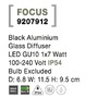 Nástěnná - NV 9207912 Venkovní nástěnné svítidlo FOCUS černý hliník skleněný difuzor GU10 1x7W 100-240V IP54 bez žárovky - NOVA LUCE - foto 8