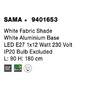 Stojací lampy - NV 9401653 Stojací lampa SAMA bílé stínidlo bílá hliníková základna E27 1x12W 230V IP20 bez žárovky - NOVA LUCE - foto 8