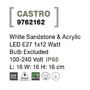 Nástěnná - NV 9762162 Venkovní nástěnné svítidlo CASTRO bílý pískovec a akryl E27 1x12W bez žárovky 100-240V IP65 - NOVA LUCE - foto 8