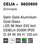 Kruhová - NV 9820600 AKCE - Závěsné svítidlo CELIA stmívatelné saténový zlatý hliník opálové sklo LED 36W 230V 3000K IP20 stmívatelné - NOVA LUCE - foto 8