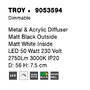 Kruhová - NV 9053594 Stropní svítidlo TROY kov a akrylový difuzor matná černá zvenku matná bílá uvnitř LED 50W 230V 3000K IP20 stmívatelné - NOVA LUCE - foto 8