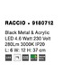 Nepřímé osvětlení - NV 9180712 Nástěnné svítidlo RACCIO černý kov a akryl LED 4.6W 230V 3000K IP20 - NOVA LUCE - foto 8