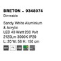 Stojací lampy - NV 9348074 Stojací lampa BRETON bílý hliník a akryl LED 40W 230V 3000K IP20 stmívatelné - NOVA LUCE - foto 8