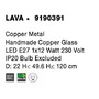 Koule - NV 9190391 Závěsné svítidlo LAVA měděný kov ručně vyrobené měděné sklo E27 1x12W 230V IP20 bez žárovky - NOVA LUCE - foto 8