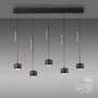 Vícečetná - LD 15262-18 LED závěsné svítidlo černé 5 ramenné nastavitelná výška do jídelny krokově stmívatelné 3000K - JUST LIGHT - foto 8