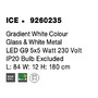 Podélná - NV 9260235 Závěsné svítidlo ICE bílé sklo s přechody a bílý kov G9 5x5W 230V IP20 bez žárovky - NOVA LUCE - foto 8
