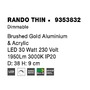 Kruhová - NV 9353832 Stropní svítidlo RANDO THIN kartáčovaný zlatý hliník a akryl LED 30W 230V 3000K IP20 stmívatelné - NOVA LUCE - foto 8