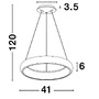 Kruhová - NV 8105618 Svítdilo závěsné ALBI bílý hliník a akryl LED 32W 230V 3000K IP20 stmívatelné - NOVA LUCE - foto 8