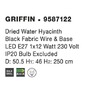 Koule - NV 9587122 Závěsné svítidlo GRIFFIN železo a vodní hyacint, přírodní barva 1x12W E27 - NOVA LUCE - foto 8