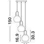 Vícečetná - NV 9241190 Závěsné svítidlo IRVINE čiré sklo černý kabel mosazný zlatý kov E27 3x12W 230V IP20 bez žárovky - NOVA LUCE - foto 8