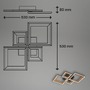 Hranatá - BRILO 3727-015 LED stropní svítidlo, 53 cm, 24 W, 120 lm, černá-dřevo - BRILO - foto 8