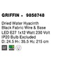 Koule - NV 9858748 Závěsné svítidlo GRIFFIN sušený vodní hyacint černý kabel E27 1x12W 230V IP20 bez žárovky - NOVA LUCE - foto 8