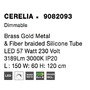 Dekorativní - NV 9082093 Závěsné svítidlo CERELIA mosazný zlatý kov a silikonová trubice LED 57W 230V 3000K IP20 stmívatelné - NOVA LUCE - foto 8