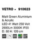 Kruhová - NV 910623 Závěsné svítidlo VETRO matný zelený hliník a akryl LED 41W 230V 3000K IP20 - NOVA LUCE - foto 8