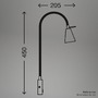 Bodová - BRI 2082011 Tusa Bett lampa na čtení - 4,7W, 400lm, LED, vypínač, nastavitelná, béžová - BRILONER - foto 8