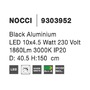 Vícečetná - NV 9303952 Závěsné svítidlo NOCCI černý hliník černý kabel LED 10x4.5W 230V 3000K IP20 - NOVA LUCE - foto 8