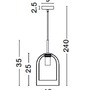 Válec - NV 9236730 Závěsné svítidlo VELOR dvouvrstvé šampaň sklo černý kabel černá kovová základna E27 1x12W 230V IP20 bez žárovky - NOVA LUCE - foto 8