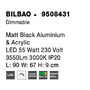 Hranatá - NV 9508431 Svítidlo stropní  BILBAO matný černý hliník a akryl LED 55W 230V 3000K IP20 stmívatelné - NOVA LUCE - foto 8